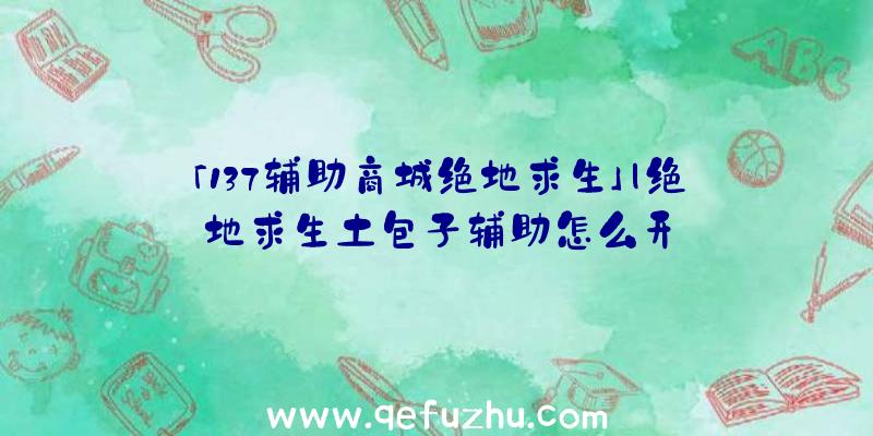 「137辅助商城绝地求生」|绝地求生土包子辅助怎么开